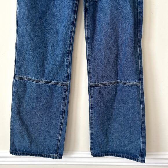 Adika Jeans Size M Denim Wide Leg High Rise Non-Stretch Blue Seam Utility - Picture 4 of 8